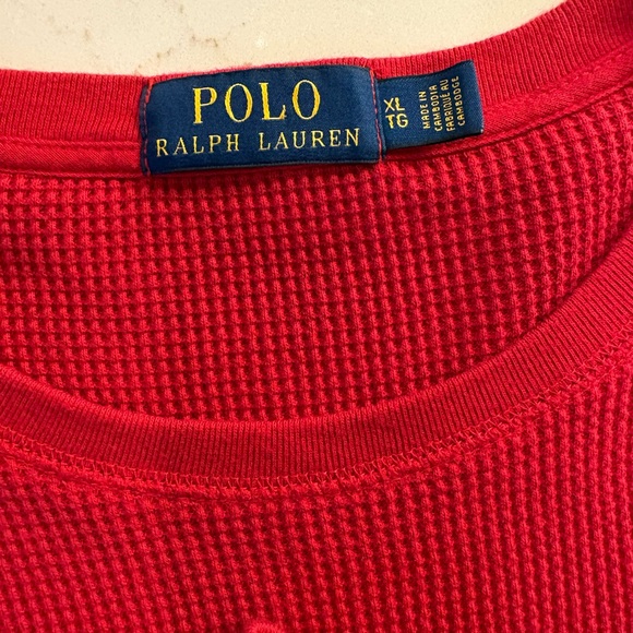 Ralph Lauren Men's Red Crewneck Thermal Shirt Athletic Hiking SZ XL - Picture 3 of 3